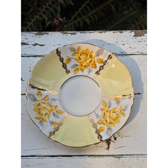 Margaret Rose Royal Standard Bone China Teacup & Saucer Set Yellow Floral Englan - Picture 4 of 9